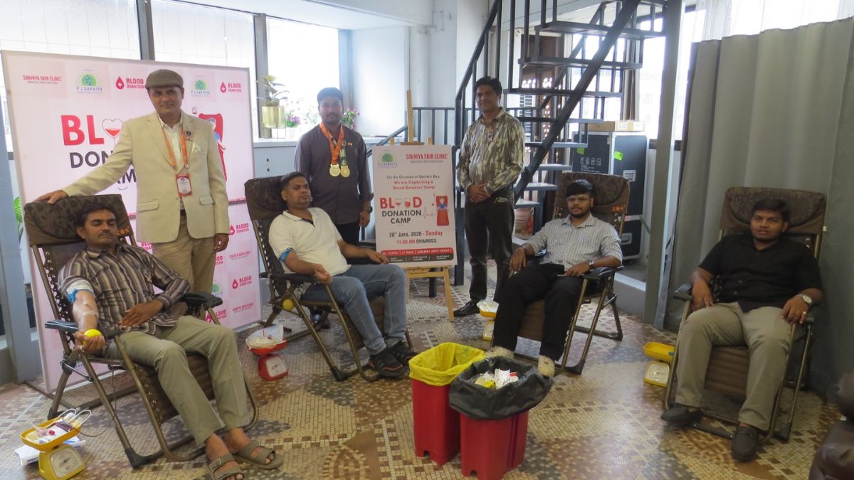 Doctors heal lives, donors save lives: Sakhiya Skin Clinic organizes blood donation camp on Doctors’ Day